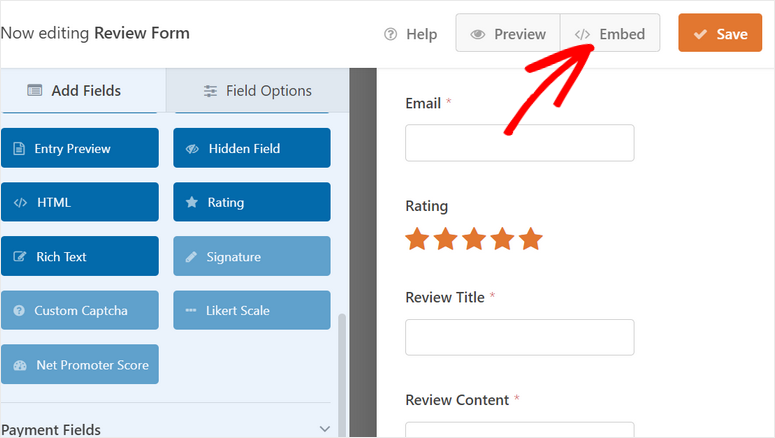 리뷰 양식 포함 - IsItWP - 무료 WordPress 테마 감지기 embed review form