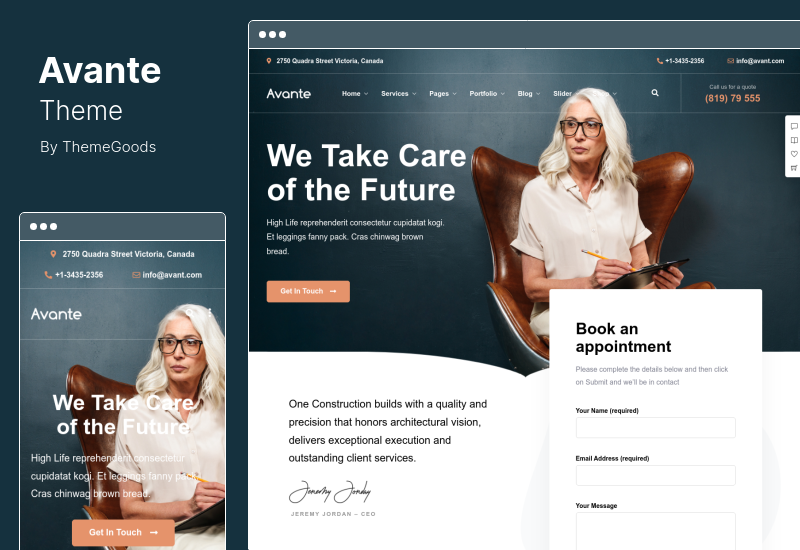Avante 主題 - 商務諮詢 WordPress