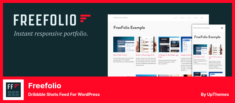 Freefolio 플러그인 - WordPress용 드리블 샷 피드