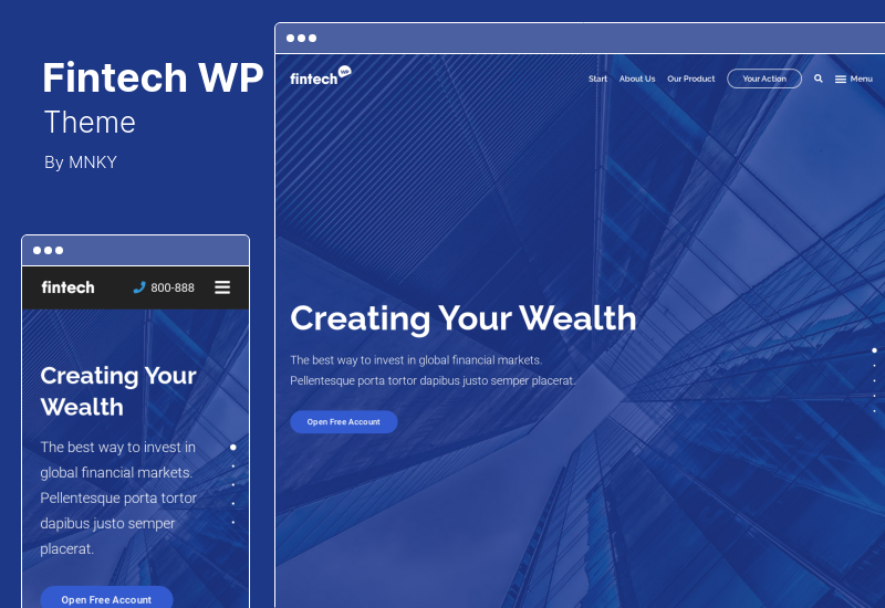 Fintech WP 테마 - 금융 기술 서비스 WordPress 테마