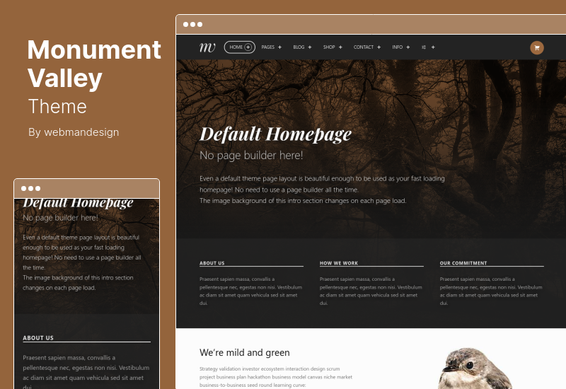 Monument Valley Teması - Erişilebilir WooCommerce İş Başyapıtı