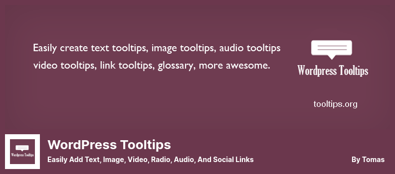Plugin Tooltips WordPress - Mudah Menambahkan Teks, Gambar, Video, Radio, Audio, dan Tautan Sosial