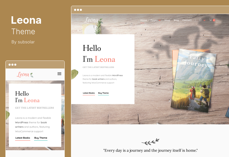 Leona Theme - Tema WordPress untuk Penulis Buku Penulis