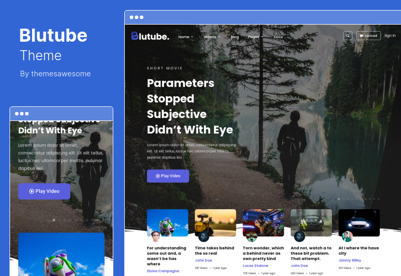 Blutube 主题 - 视频流博客 WordPress 主题
