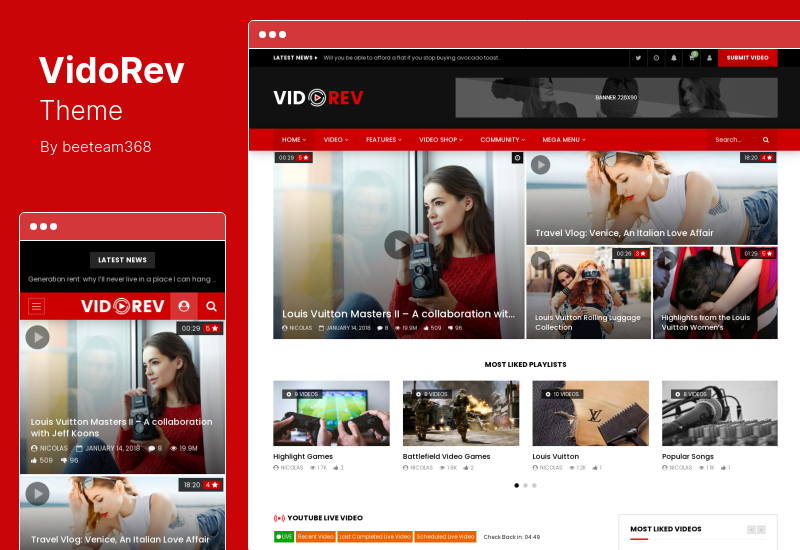 VidoRev 主题 - 视频 WordPress 主题