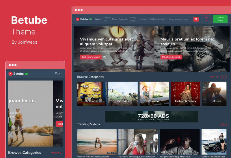 Betube 主题 - 视频 WordPress 主题