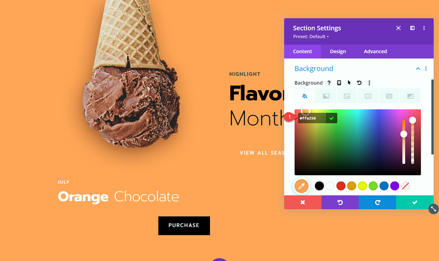 Máscara de padrão de fundo Divi CTA Adicionar cor de fundo