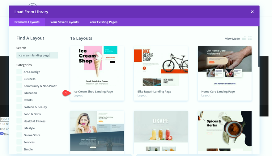 Divi CTA Background Pattern Máscara Localizar Layout