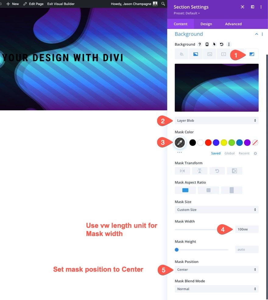 divi 中的无缝背景设计过渡