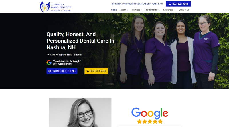 Tasarım İlhamı için 10+ Güzel Diş Hekimi Web Sitesi 9 Advanced Family Dentistry