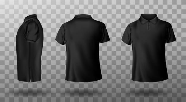 Schwarzes Poloshirt Mockup PSD