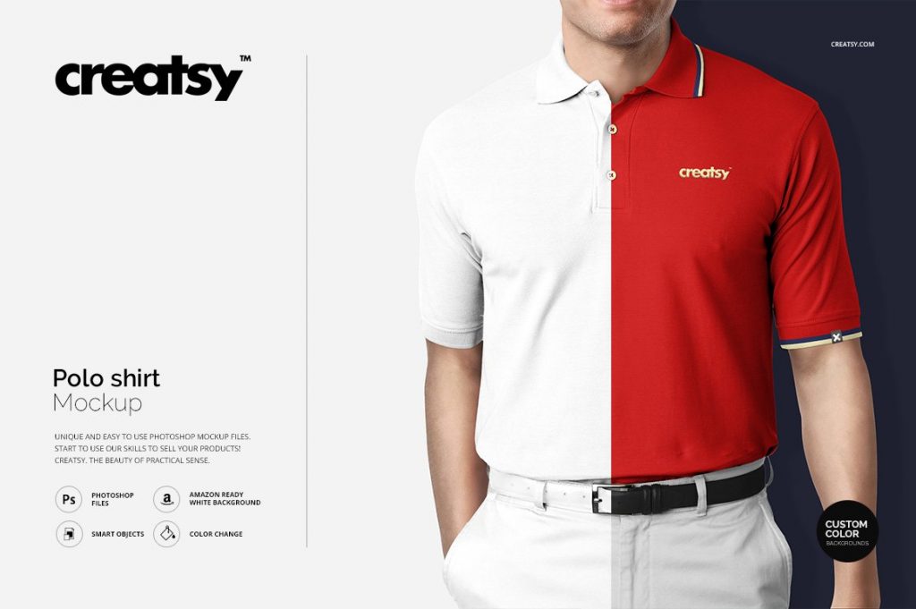 Poloshirt-Modell auf einem stehenden Mann
