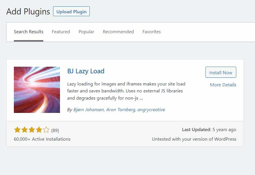 bjlazyloadをインストールします