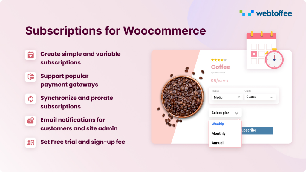 اشتراكات WooCommerce بواسطة WebToffee