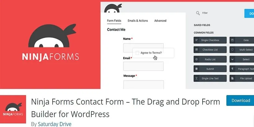 Ninja Forms-meilleurs-plugins-de-téléchargement-de-fichiers-et-d'images-wordpress