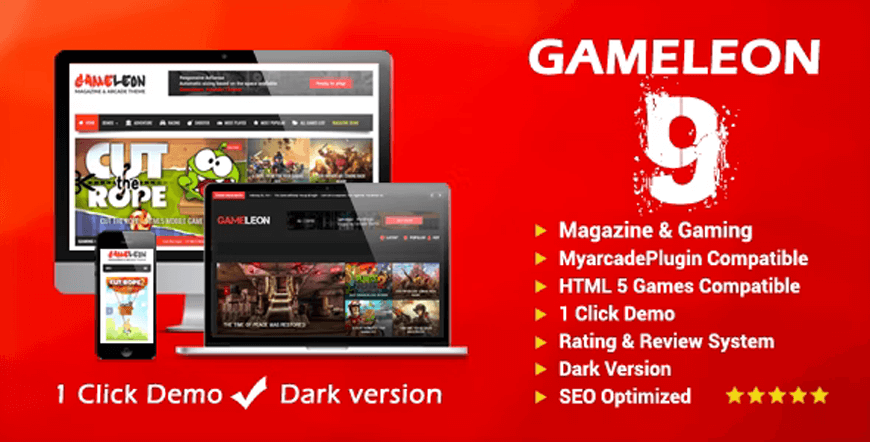 Gameleon - oyun blogu WordPress teması