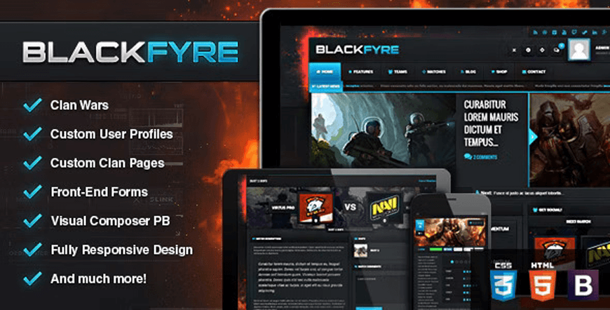 Blackfyre oyun blogu WordPress temasıdır
