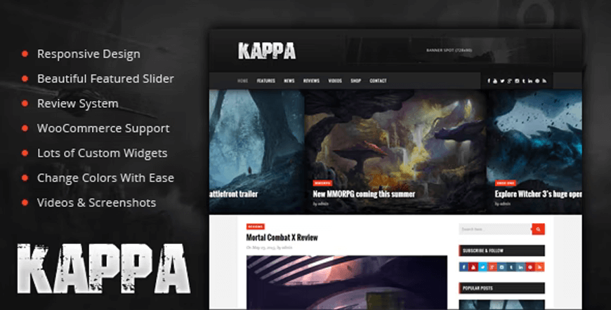 Kappa - oyun topluluğu WordPress teması