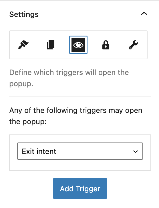 Nelio Popups 中的配置,使其僅在離開站點時出現