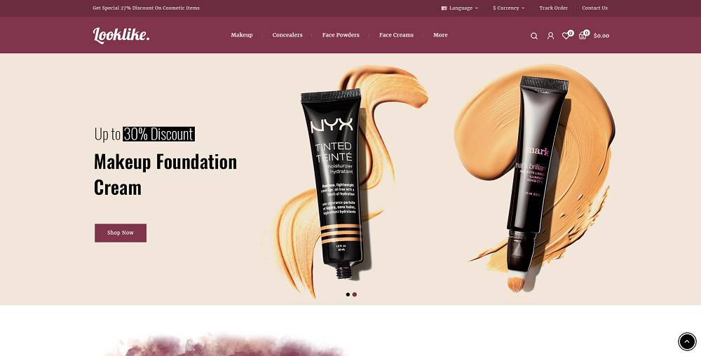 LookLike Cosmetics Store OpenCart 模板