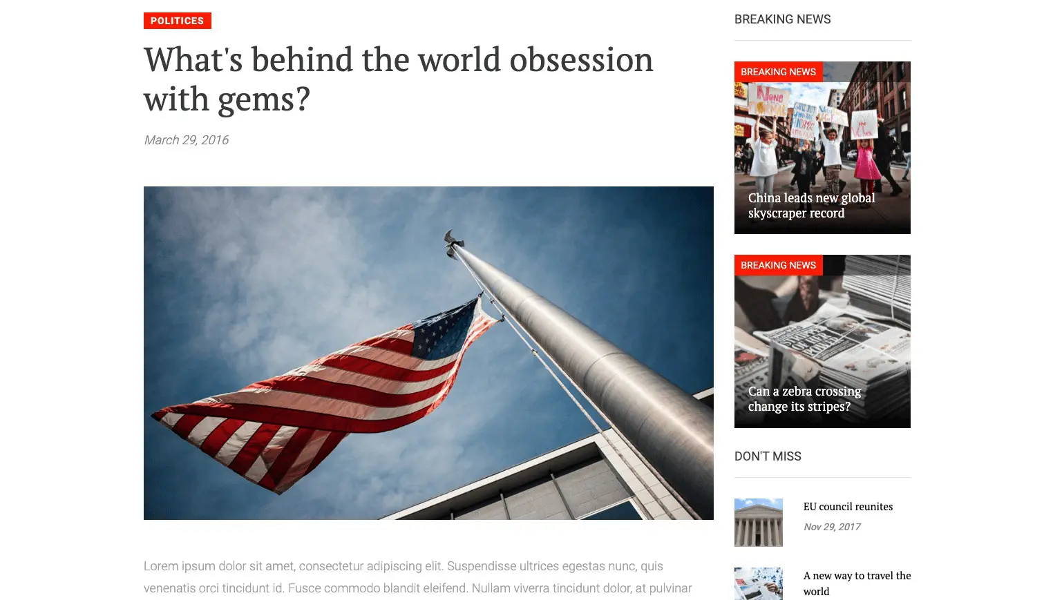 Thegazette Free Bootstrap News Template