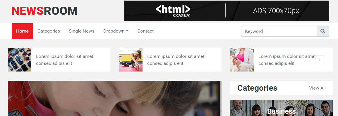 Modèle de nouvelles Bootstrap
