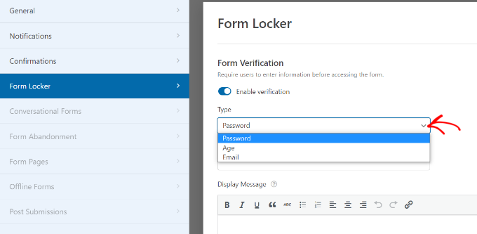検証に基づいてフォームエントリを制限する Limit form entries based on verification