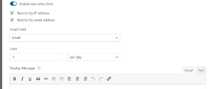 フォーム入力制限を設定する Set up form entry restrictions