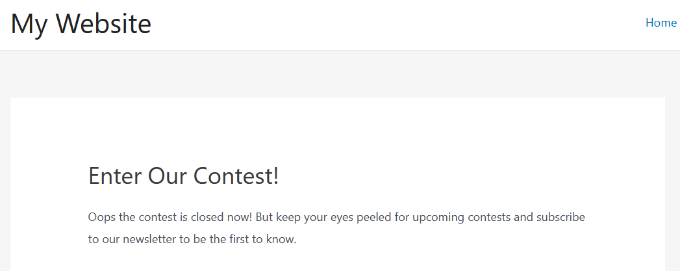 コンテストは終了メッセージです Contest is closed message