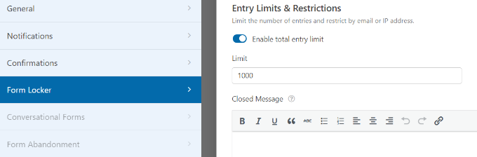 フォームの入力制限を設定する Set form entry limits