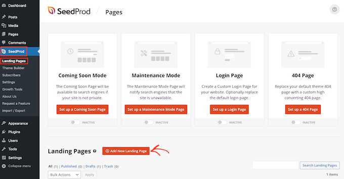 Templat desain halaman SeedProd SeedProd's page design templates