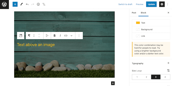 Meningkatkan ukuran teks Increasing the text size