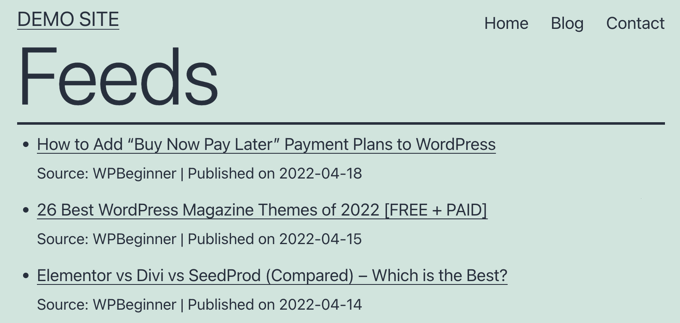 WPRSSアグリゲーターフィードプレビュー WP RSS Aggregator Feed Preview