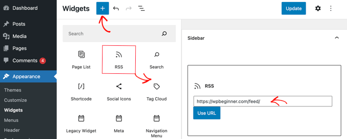 WordPressRSSウィジェット The WordPress RSS Widget