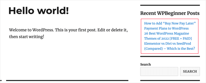 WordPressRSSウィジェットプレビュー WordPress RSS Widget Preview