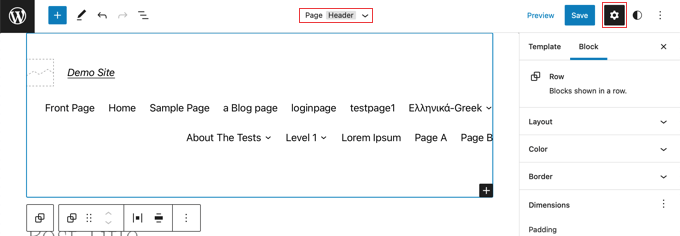 Zmień szablon edytora całej witryny na „Nagłówek strony” Change the Full Site Editor Template to 'Page Header'