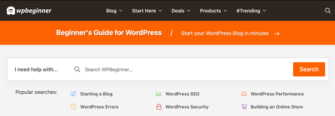Nagłówek WPB dla początkujących The WPBeginner Header