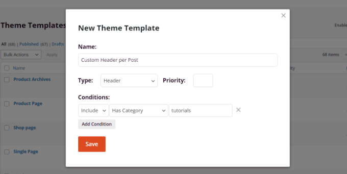 Wprowadź szczegóły nowego szablonu motywu Enter new theme template details