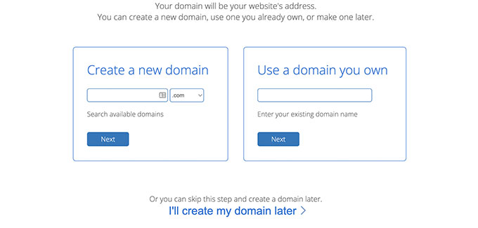 Inserisci il nome di dominio Enter domain name