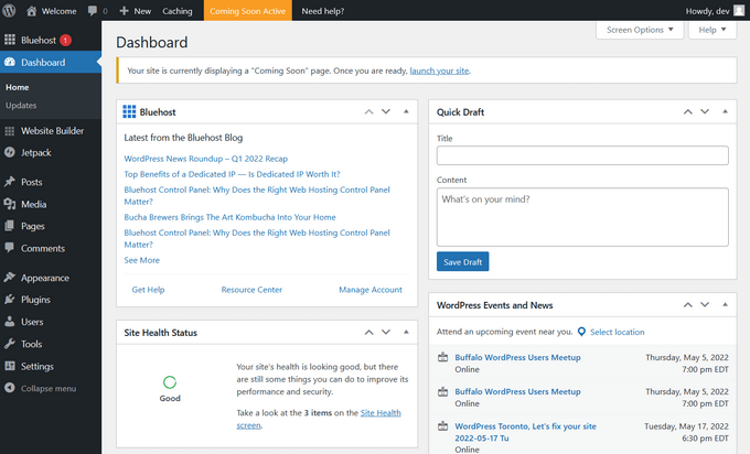 dashboard di wordpress wordpress dashboard