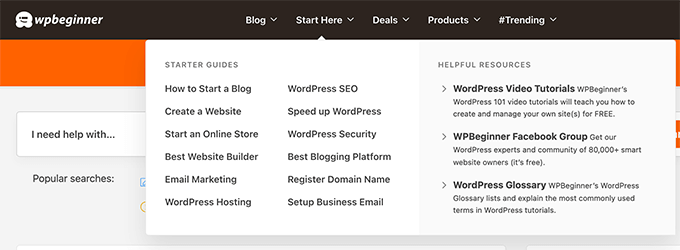 WPBeginner WordPress 超級菜單 WPBeginner WordPress Mega Menu