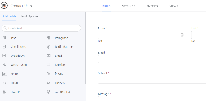 建立你的表格 Build your form