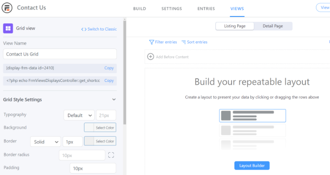 選擇佈局構建器 Select a layout builder