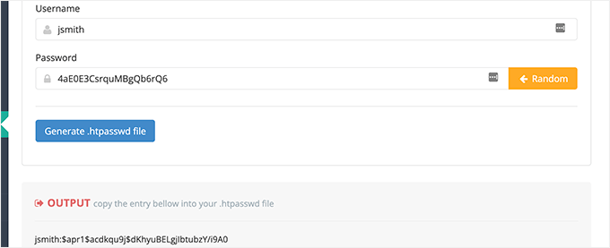 Genera password Generate password