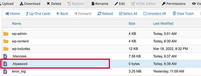 Crea file htpasswd Create htpasswd file