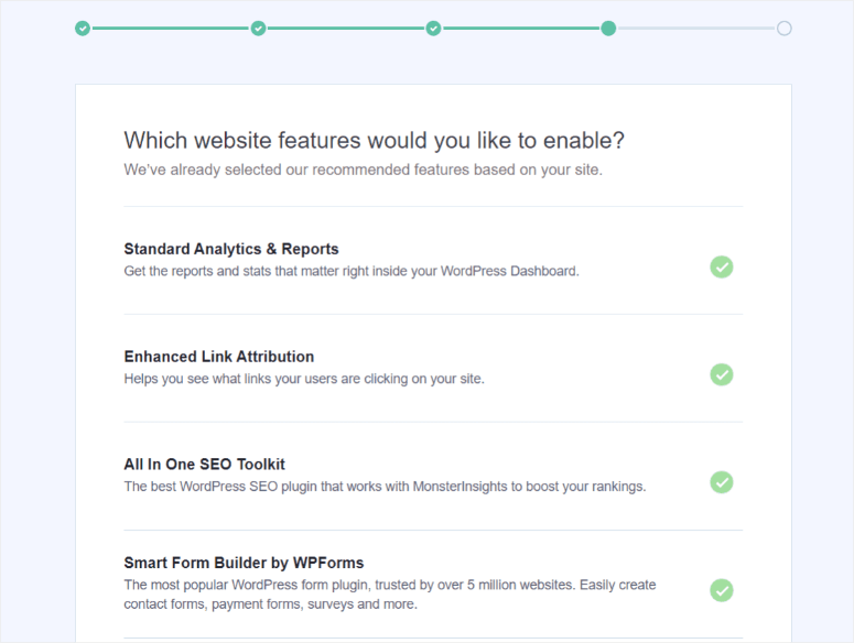 在 monsterinsights 中啟用功能 - IsItWP - 免費的 WordPress 主題檢測器 enable features inside monsterinsights