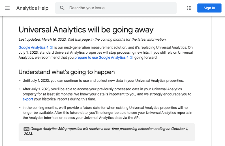 通用分析退休 - IsItWP - 免費的 WordPress 主題檢測器 universal analytics retiring