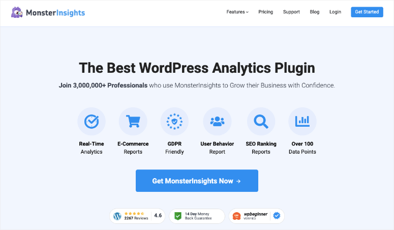 monsterinsights - IsItWP - 免費的 WordPress 主題檢測器 monsterinsights