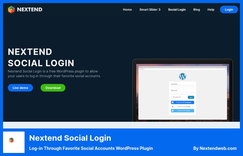 Nextend 소셜 로그인 플러그인 - 즐겨찾는 소셜 계정을 통한 로그인 WordPress 플러그인