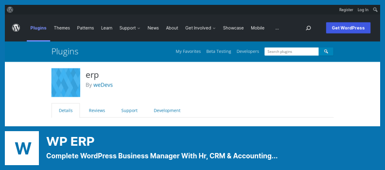 WP ERP 插件 - 完整的 WordPress 業務經理,包含小型企業的人力資源、客戶關係管理和會計系統